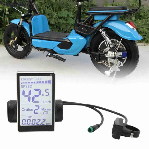 Electric Bike Display Screen Replacement 24V 36V 48V 60V LCD Meter For 31.8mm Or 22.2mm Mount, e-bike and gauge