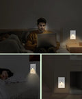 Fresh Vibe Night Light Wall Outlet Cover With Dual Usb Type A And C Fast Charging Ports Easy Toggle Switch Plate in use at bedside.