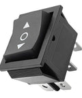 Heavy Duty Six Pin Car Polarity Reverse Switch With No Sweat Wiring Quick Swap Momentary Motor Rocker Toggle Controller For Suv Rv Trucks, black toggle switch close-up.