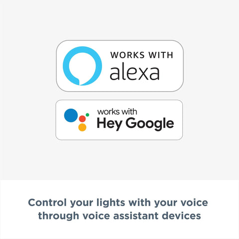 Smart Dimmer Switch For Your Smart Home System, Level Up Your Lighting With Easy Dimming, Works With Alexa Google logos