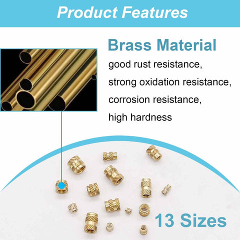 Threaded Inserts For Plastic Kit 150 Pieces Heat Set Brass Knurled Nut Inserts M2 M3 M4 M5 M6 With Female Threads For 3D Printing Projects And DIY Components