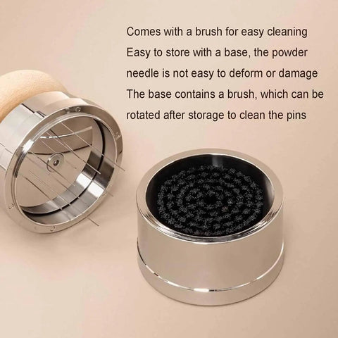 Kickass Espresso Tamper Set 58mm WDT Tool with cleaning brush and storage base for home baristas.