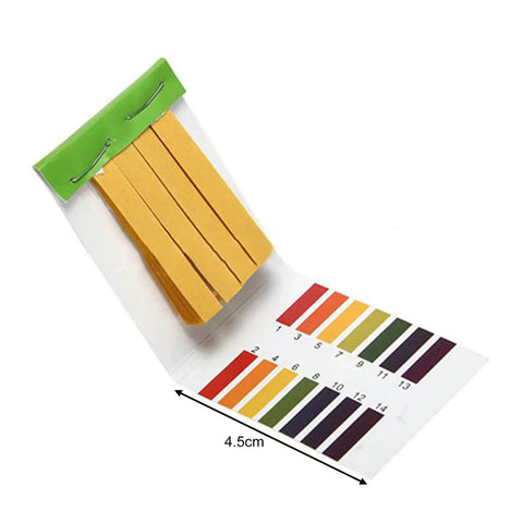 Three Pack pH Test Strips 1-14 With Storage Case, 240 Strips Total, showing open booklet with color comparison guide.