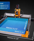 FoxAlien Masuter 3S CNC router with blue 400x400 mm bed and orange frame