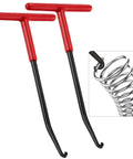 2-pack exhaust spring puller tools with red T-handle and black shafts; coiled spring shown