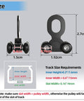 Size diagram of Top Shelf Heavy Duty 20 Piece White Curtain Track Roller Set With Silent Aluminum Pulleys, showing dimensions in centimeters.