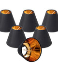 Clip On Chandelier Lamp Shades For Candelabra Bulbs Only, 3 Inch Top Diameter, 6 Inch Bottom Diameter, 5 Inch Tall, Set of 6