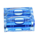 Square Spirit Level Bubble 40*15*16mm For Horizontal Level Ruler Bar Rule, blue transparent design with dual bubbles.
