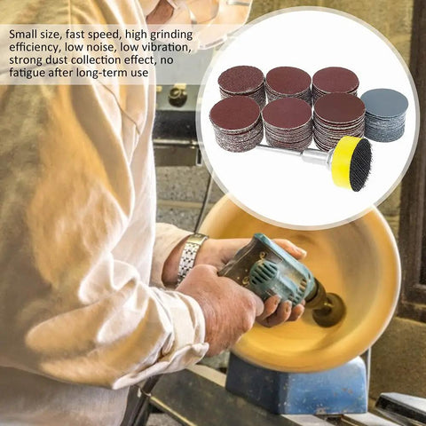 One Inch Sanding Discs Kit, Quick Change Surface Conditioning Discs For Die Grinder, 142-Piece Set with stacked discs and tool