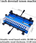 Premium Twelve Inch Dovetail Jig Factory Fresh Woodworking Guide For Killer Cabinet Making No Sweat Drawer Assembly Using Reliable One Half Inch Router Bits For Sharp Clean Pro Shop Results, blue tenon machine with adjustable width.