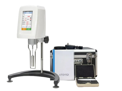 Digital Rotary Viscometer With Five Inch Touch Screen And Four Stainless Blades Offering Legit Accurate Readings For One To One Hundred Thousand MPaS and accessories.