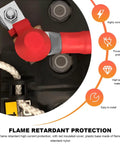 Heavy Duty MRBF Terminal Fuse Block Rated At 200 Amps And 58V DC With Single Stud Mount And Splash Proof Cap Compact Battery Fuse Holder with red cover and insulated connector.
