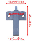 Top Notch Pom Plastic Cabinet Soft Close Damper Buffer With Grey Slam Proof Bump Stop Valves, 66mm long component shown.