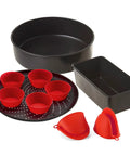 Air Fryer Bake Kit For 6.5 Qt And 8 Qt Foodi Pressure Cooker Includes Multi Purpose Pan Crisper Pan And Loaf Pan