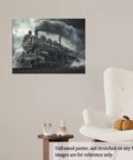 Dope High Contrast Black And White Steam Locomotive Wall Art Print Retro Train Photo Poster For Office Living Room And Study, 11x14 Inches