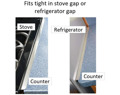 Marine Grade 316 Stainless Steel Stove Gap Covers 23.4 Inch Long fitted between stove and counter, preventing debris buildup.