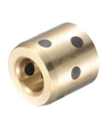 Front view of Wrapped Oilless Brass Graphite Sleeve Bearings Set of 2, 8mm Bore, 15mm Outer Diameter, 15mm Length, Self Lubricating Bushings