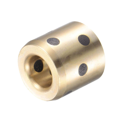 Front view of Wrapped Oilless Brass Graphite Sleeve Bearings Set of 2, 8mm Bore, 15mm Outer Diameter, 15mm Length, Self Lubricating Bushings