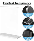 Double Sided Acrylic Sign Holder Eight And A Half By Eleven Inches Two Pack Table Top Display Stand clear features.