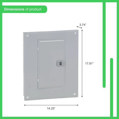 Dimensions of Homeline 100 Amp Indoor Main Breaker Box Load Center With Plug On Neutral, 12 Space 24 Circuit, 120/240 VAC