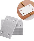 Dang Solid Stainless Steel Mending Plates Set Packs Forty Corner Angle Braces For Furniture Cabinet Wood Repair Featuring Pre Drilled Holes, showing mending plates stacked.