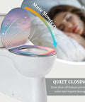 Smooth Round Resin Toilet Seat With Gentle Soft Close Lid And Quick Release Hinges adding coastal vibes to your restroom.