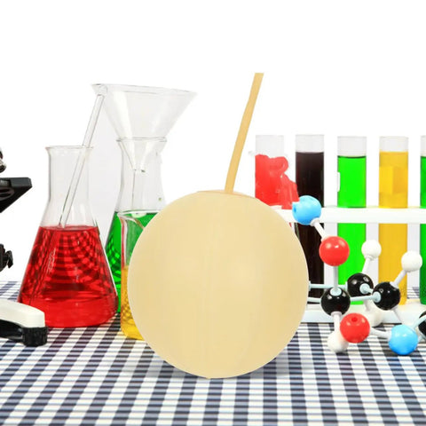 Gas Sampling Bladder for Lab and Mining Use, High Pressure Rubber Bladder With Dual Tail Design, lab glassware and molecular model