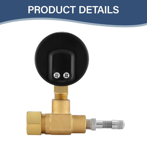 Air Over Water Test Regulator With Gauge For Home Plumbing Leak Detection, 2-Inch Dial, 0-100 PSI Range, Includes 1/4-Inch NPT Mount