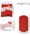 Red paper Valentines Day Gift Packaging Boxes Set Of 50 Candy Containers With decorative Valentine's design and dimensions shown
