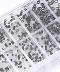 Pro Grade 700 Pcs Watch Crown O Ring Kit With 12 Sizes From 1.4mm To 2.8mm Rubber Gaskets in labeled storage box