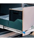Drawer Slide For Universal Cabinet 53mm Full Extension Rail With Side Mount Installation Built In Ball Bearing Smooth Glide Heavy Duty Track With Optional Lock For Flexible Storage Needs installed on cabinet drawer