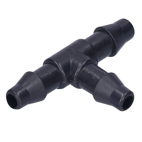 Black plastic Drip Irrigation Tee Connectors Kit For 4/7 Inch Hose, 100 Pack Garden Fittings for DIY lawn beds greenhouse system.