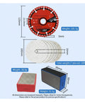 Top Notch 16 Piece Diamond Tile Hole Saw Kit With M14 Adapter And Metal Cutting King Blade For Drilling Hard Surfaces Plus Polishing Pads For That Smooth Finish You Deserve. 125mm blade, 100mm pads