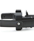 Dual Sided Lockable Magnetic Gate Latch Matte Black with keyhole for easy access, ideal for secure mounting on various fence posts.