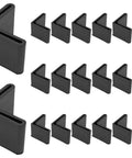 Rubber Angle Iron End Caps 20 Pack Black L Shaped Corner Protectors That Grip Tight To Keep Hardwood Floors Scratch Free With A Thickened Sturdy Build And Super Snug Drop In Fit - set of 20 black rubber caps.