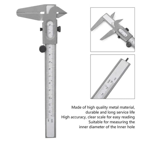 High Precision Vernier Caliper with Dual Metric and Inch Readings, 5 Inch Metal Caliper for Inside and Outside Measurements.