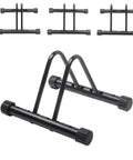 Space Saving Bike Rack Stand For Mountain And Road Bikes, Adjustable Width, Fits Most 26 Inch Wheels, Indoor Outdoor Garage Or Home Storage, Sturdy Lightweight Floor Stand With Rubber Feet