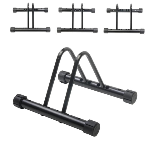 Space Saving Bike Rack Stand For Mountain And Road Bikes, Adjustable Width, Fits Most 26 Inch Wheels, Indoor Outdoor Garage Or Home Storage, Sturdy Lightweight Floor Stand With Rubber Feet
