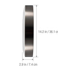 Side view of Motion Sensor LED Ceiling Light 14 Inch Dimmable 1600 Lumens Fixture With RGB Mood Lighting, highlighting dimensions.