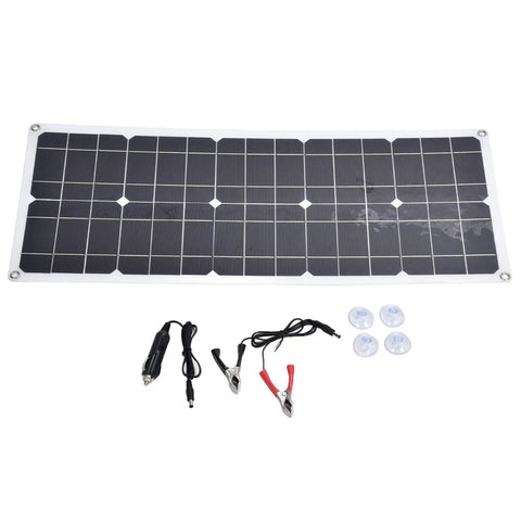 50W Flexible Monocrystalline Solar Panel With Dual USB Outputs For Camping Hiking Travel And Emergency Power Supply IP65 Outdoor Portable Charger