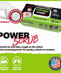 PowerSCRUB Dual-Surface Cleaning Wipes Heavy-Duty Moist Cloths 80 Count package showing textured scrub and smooth sides