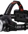 Rechargeable Headlamp With 99000 Lux Brightness 9000mAh Battery 12 Modes IPX7 Waterproof USB Powered Headlight Zoomable Beam 90 Degree Adjustable