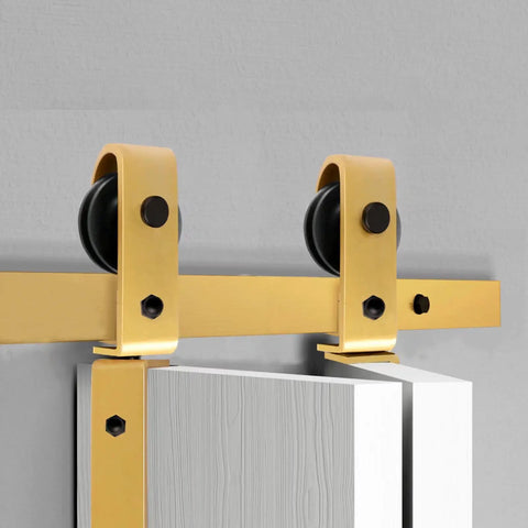 72 Inch Double Bifold Sliding Barn Door Hardware Kit For Closet Doors Smooth Quiet Glide Side And Top Mount Swivel Wheels Track Length 76 Inches Includes All Mounting Hardware No Door Included