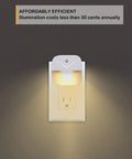 Glare Free Plug In LED Night Light With Dusk To Dawn Sensor, Auto On Off Nightlight for Bedroom, Bathroom, warm white glow
