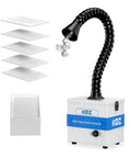 100W Solder Fume Extractor With 180 To 210 Cubic Meters Per Hour Strong Suction, High Efficiency HEPA Filter, Odor And Smoke Absorber