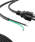 Heavy Duty 6 Foot 12 Gauge 3 Prong Replacement Power Cord Cable 110V 120V 15 Amp Plug For Appliances Power Tools And Dishwashers 12 AWG 3 Conductor Wire Pigtail showing exposed wires and plug