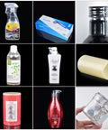 4 X 4 Inch Heat Shrink Bags 300 Pack Slick Glossy Polyolefin Film used for packaging various bottles and containers.