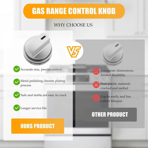 Replacement Knobs For LG Gas Range Models LRG3060ST, LDG3016ST, And LRG3193ST, Fix Worn Marks And Damage With Easy DIY Install