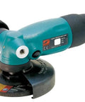Heavy Duty 4 1/2 Inch Right Angle Grinder With 1.3 Horsepower Motor And 12000 Rpm Speed Featuring Side Exhaust Layout for shop work.