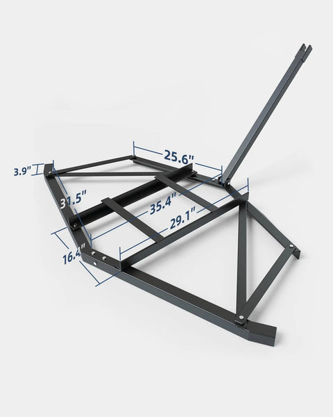 Beefy Heavy Duty Steel Driveway Drag Harrow 66 Inch Wide structure with measurement details for ATV UTV use